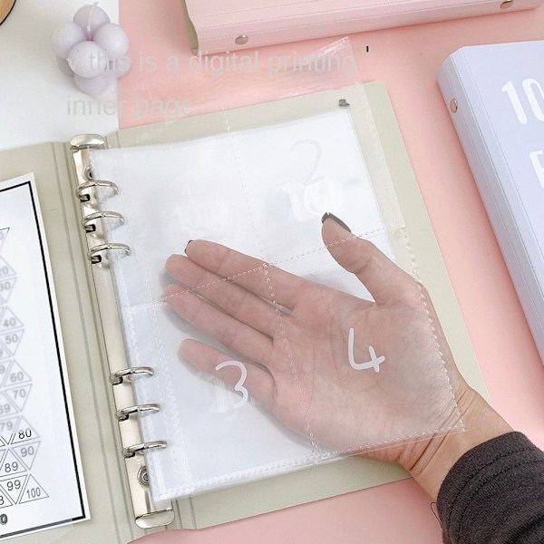 Budgetplaneringsanteckningsbok med mapp, ekonomisk planering, kuvert, ROSA, 2 rosa pink 2-2