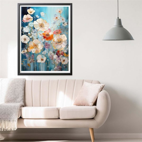 (30x40cm) 5D diamantmaleri fulde blomster, diamantmaleri