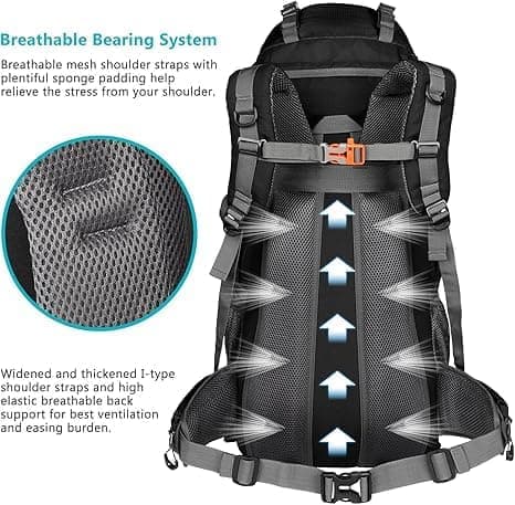 Hiking Backpack 75L - Large Backpack for Camping & Outdoor Activities, Dark Blue