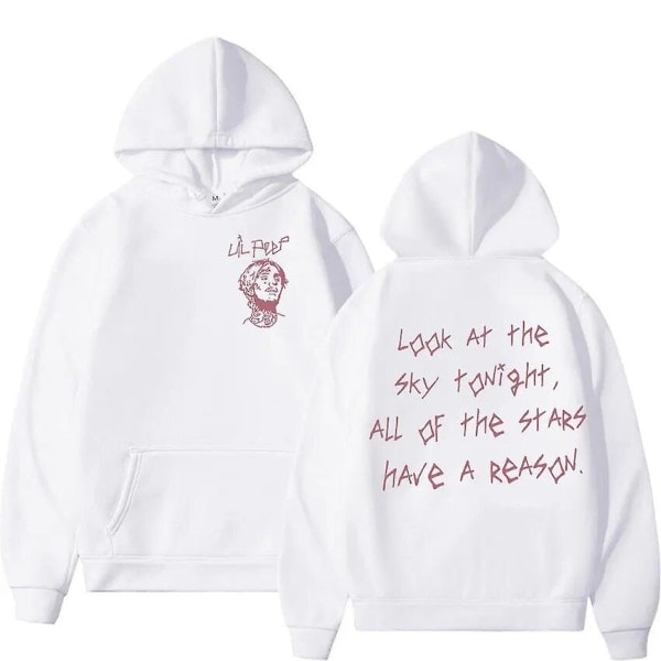 Rapper Lil Peep Tour Koncert Hoodie Herretøj Hip Hop Mode Trøje Unisex Casual Langærmet Hættetrøje Gotisk Streetwear Sort S