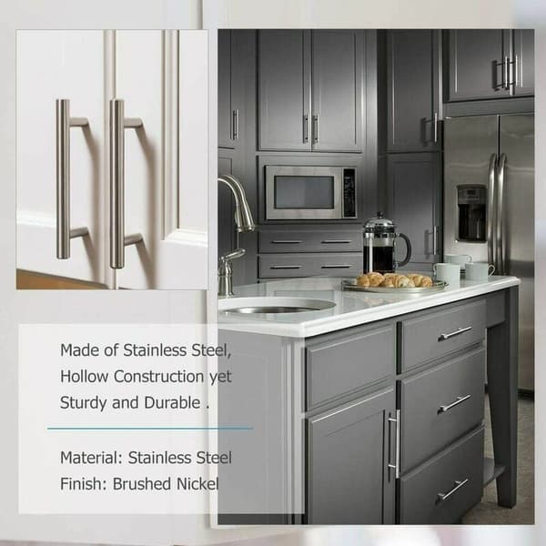20-pack Stainless Steel Kitchen Cabinet Handles (96mm (Hole Centers))