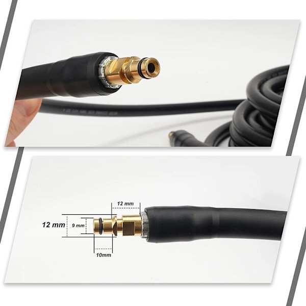 10 m ersättningsslang för högtryckstvätt Karcher K-serien K2, K3, K4, K5, K7, snabbkoppling klicktyp... (10)