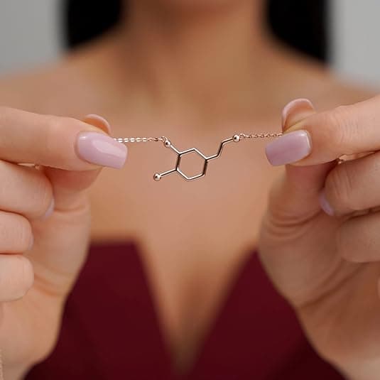 Silver Phantom Jewelry Dopamin Molekyl Halskjede