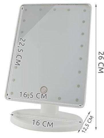 Sminkespeil med LED-lys - Justerbar - White Vit