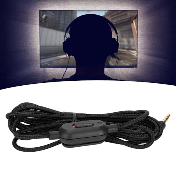 Gaming Headset Kabel Vævet Høretelefonledning med Lydstyrkekontrol og Mute-knap til Logitech G Pro G Pro X G433 G233 Sort