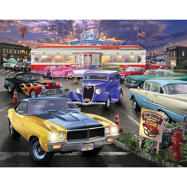 30 × 40 Amerikanen vintage-auton timanttimaalaus (30 *