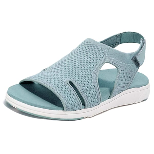 Dame bløde tå Mesh overdel sandaler Walking Cross-Strap sko . Grøn 36 Green