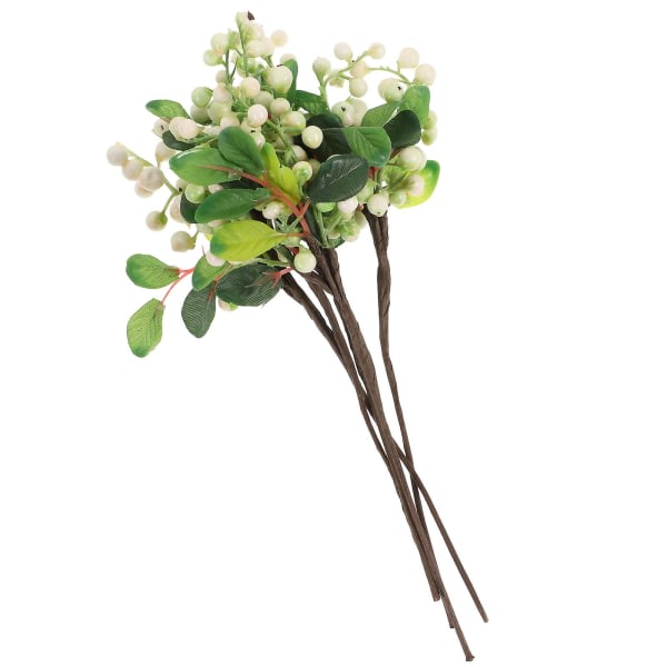 5 st Vita och gröna konstgjorda ömtåliga bär naturtrogna tyg Blåbär Dekor Frukt Blomma Jul Gör själv hemprydnad 25.00X8.00X3.00CM