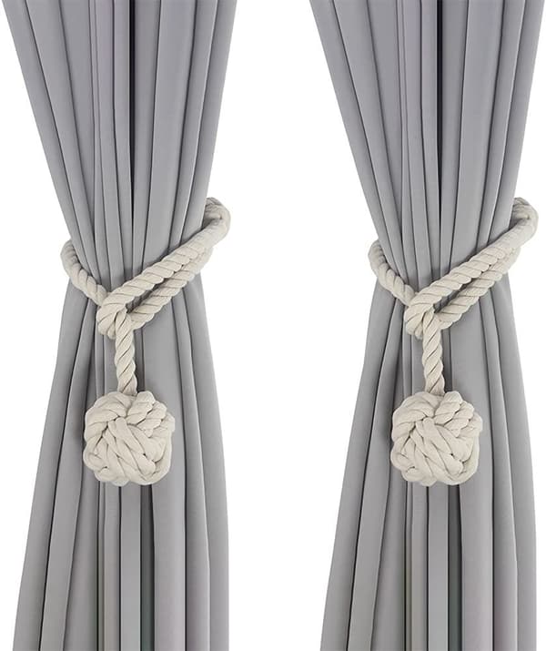Gardinbinding Beige 64cm, 2 stk. Gardiner Bindebånd, Håndlavede Gardiner Bindebånd, Gardiner Reb Bindebånd, Gardiner-