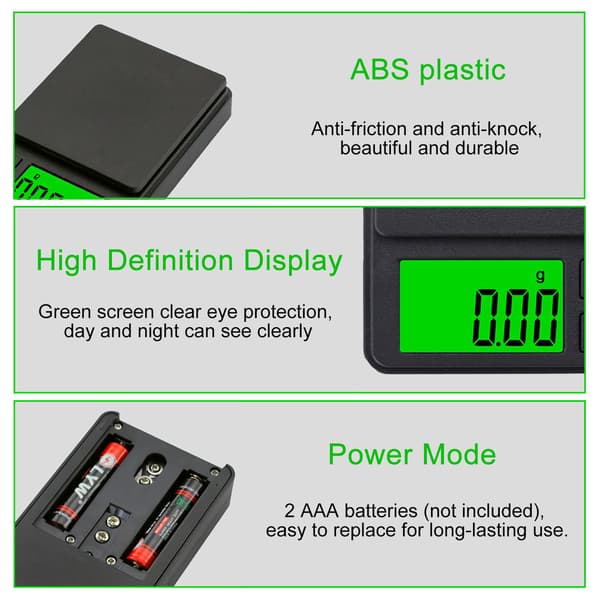 Digital Precision Scale 0.1g/1000g, Portable Scale, Jewelry Scale, Multifunctional Milligram Pocket Scale, with LCD Display