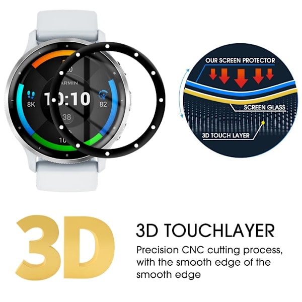 3D Buet Myk Film for Garmin Venu 2 Plus Venu3 Venu 3S Smartklokke Tilbehør Klar Anti-Riper Skjermbeskyttelse for Venu 2 Plus 2 stk