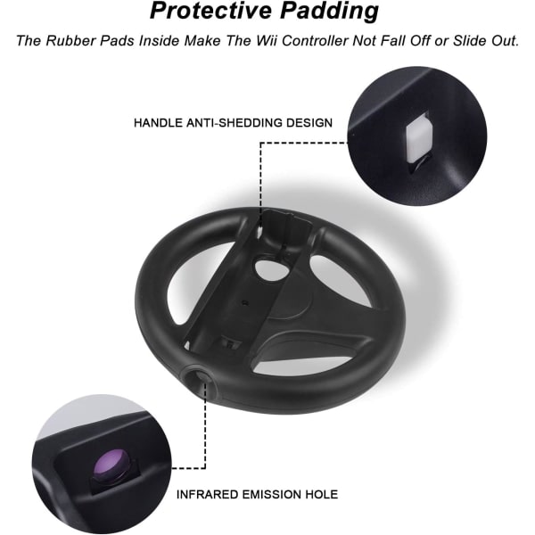 MH-2 * Ratt för Wii (svart), Racing Ratt Joystick