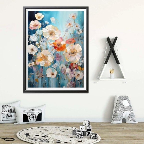 (30x40cm) 5D diamantmaleri fulde blomster, diamantmaleri