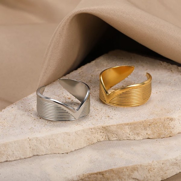 Punk Stil Geometriske Store Ringer Rustfritt Stål Justerbare Brede Ringer For Rock Kvinner Menn Smykker anillo hombre Sitrongul Lemon Yellow Resizable