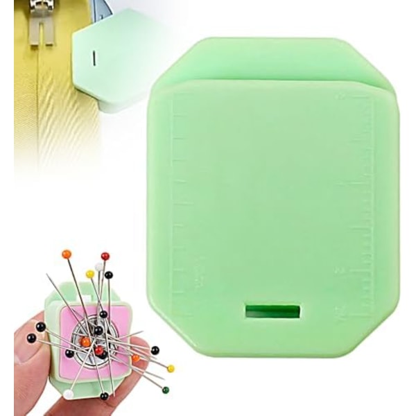 Magnetisk sömsguide för symaskin, polygonal stark magnetisk mätare, multifunktionell anti-rullad fållpressarfot med skala
