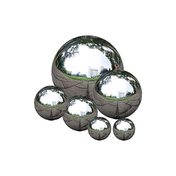 Spejlpoleret rustfrit stål 50 til 150 mm flydende reflekterende kugle til havedekoration 6 stk