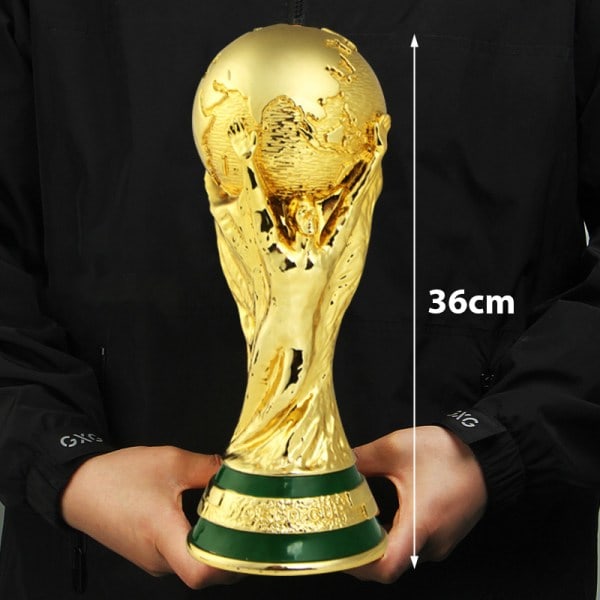 VM-trofæ i resin, trofæmodelreplika, fodboldfan 36cm