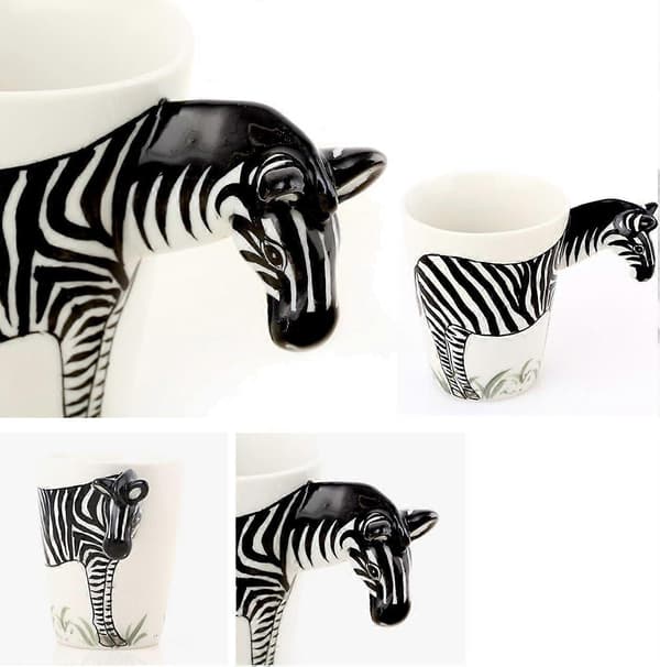 2025 Ny 3D Keramisk Djurmönstrad Handmålad Keramisk Kaffemugg (Zebra)