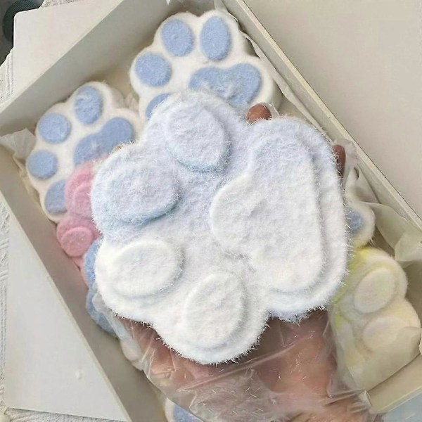 Handgjord Taba Squishy Stor Katt, Jätte Tass Squishy, Squishy Tass för Barn Vuxna Blå och Vit L Blue and White