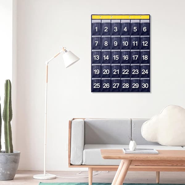 Numbered Classroom Storage Pocket Chart - 30 Pockets - Hanging Pocket Organizer - School Storage Bags