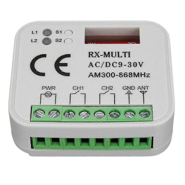 Autotallin oven kaukosäätimen vastaanotin 433 868mhz Rx Multi 300-900mhz Ac/dc 9-30v Vastaanotin kaukosäätimellä [DB]