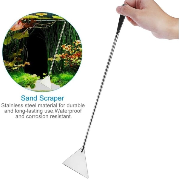 Rustfritt akvarieverktøysett med 4 deler, pinsett, saks, spade for vannplanter, akvarietilbehør, aquascaping-verktøy for akvarium - Xin