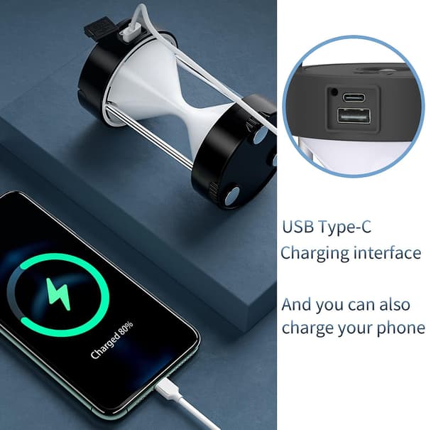 Utendørs LED Campinglampe Nødlys Solcelle Campinglampe