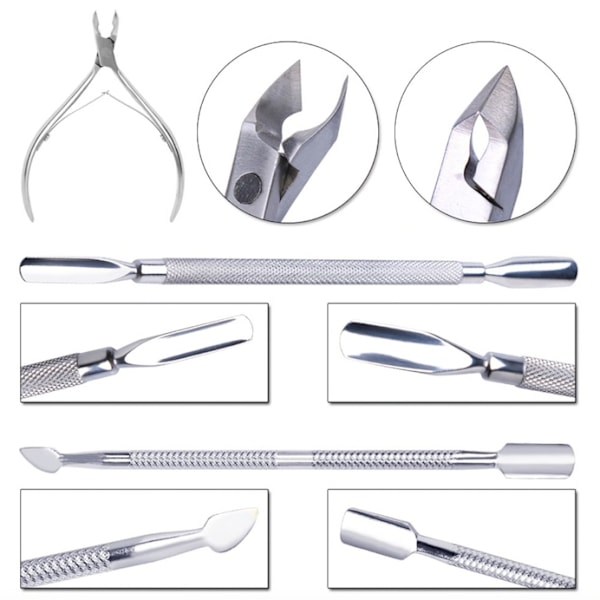 Nagelbandsset - Nagelsax, nagelbandspusher-set