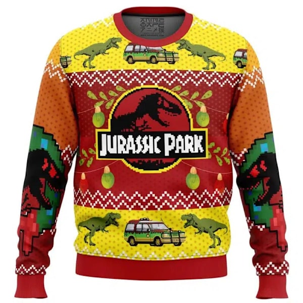 JURANK PARK God Jul Fult Jultröja Herr 76D Tröja Toppar Huvtröja gul yellow 5XL