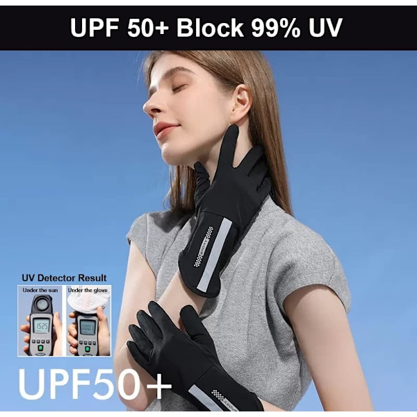 UV-skyddshandskar Körhandskar, Hel finger UV-handskar Solhandskar, Tunna handskar UV-ljus Handskar Damcykelhandskar, Beige