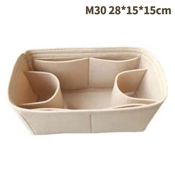 (Specialtilbud!) Taske Organizer Filt Indsats 25 30 35 Makeup Håndtaske Khaki StyleA M