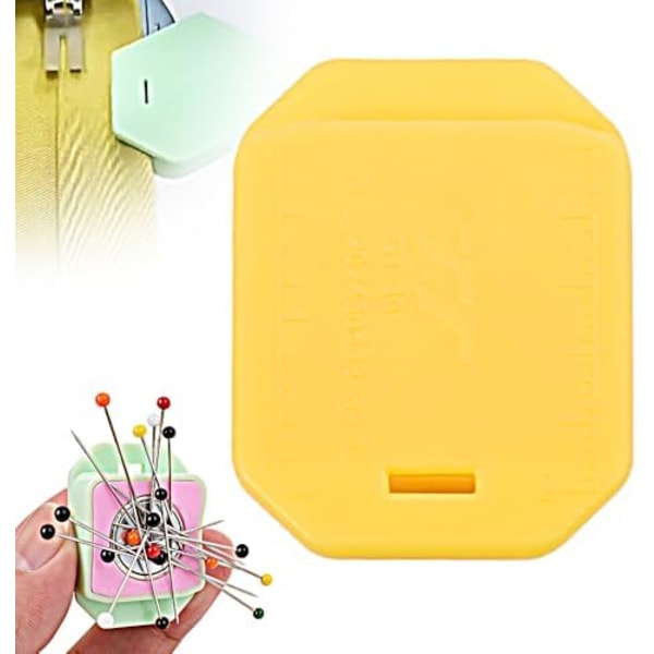 Magnetisk sømguide for symaskin, polygonal sterk magnetisk måler, multifunksjonell anti-rullet falde-trykkfot med skala
