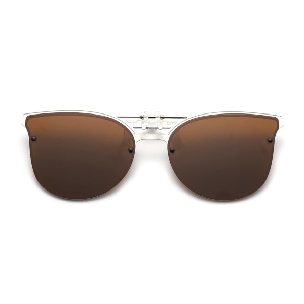 Polariserade Clip-On Solglasögon - Receptglasögon Anti-Glare UV400 Dammode Cat Eye Clip-On Solglasögon
