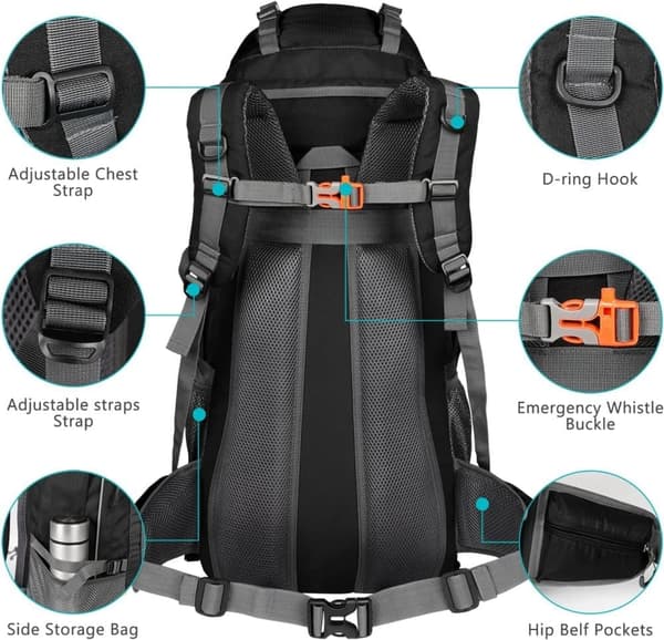 Hiking Backpack 75L - Large Backpack for Camping & Outdoor Activities, Dark Blue