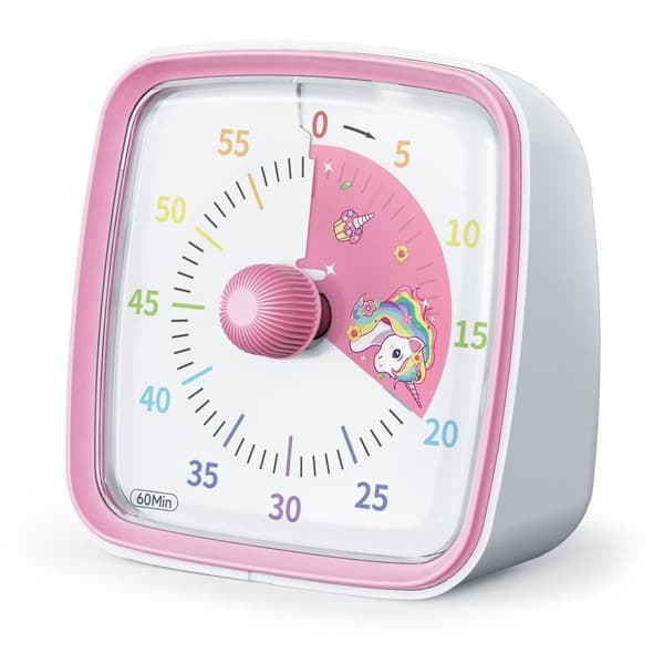 Visuell timer barn 60 minuter klassrum skola rosa