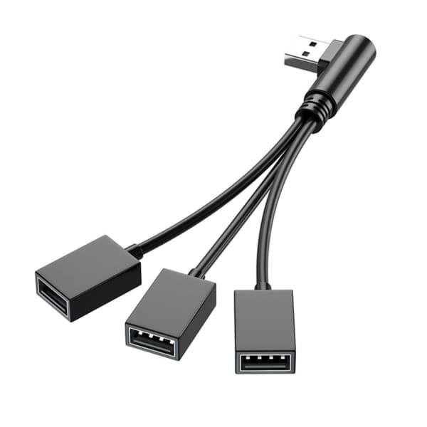 USB Splitter Hub til mobil strømforsyning, bil, computer USB han til hun opladerkabel Datasladd forlængeradapter null - Venstrebøjning