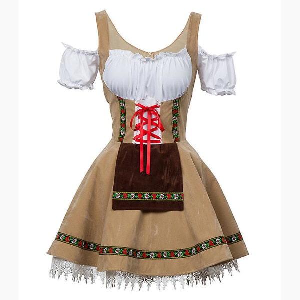 Perinteinen Oktoberfest-asu paraati tavernan baarimikko tarjoilijan asu cosplay karnevaali halloween juhlallinen juhlamekko musta S