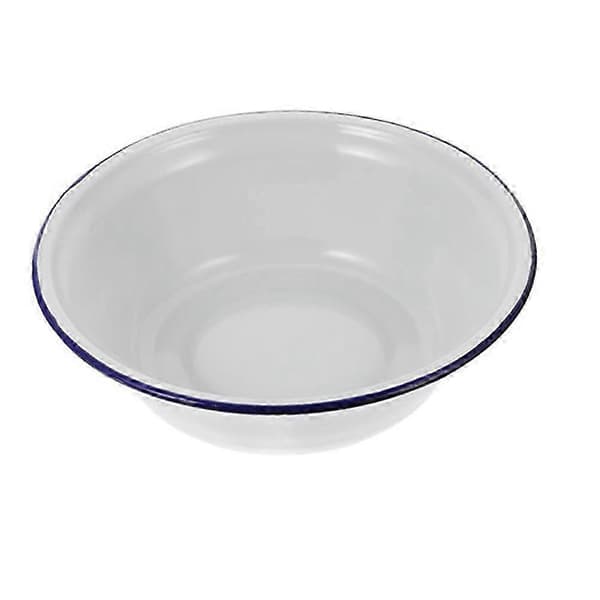 Retro Emalj Blandskål Kök Soppa Sallad Serveringsskål - Vit