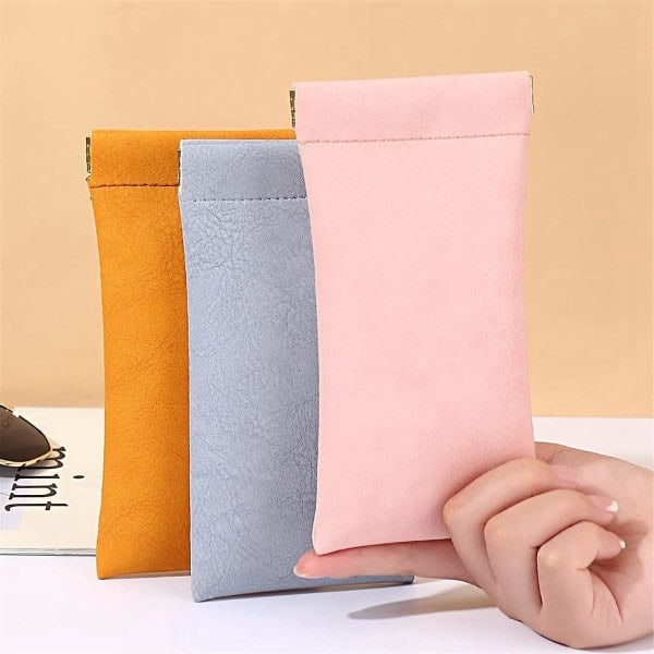 Fodral 4-pack, fodral för kvinnor och män, PU mjukt glasögonfodral [ DB]