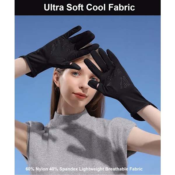 UV-skyddshandskar Körhandskar, Hel finger UV-handskar Solhandskar, Tunna handskar UV-ljus Handskar Damcykelhandskar, Beige