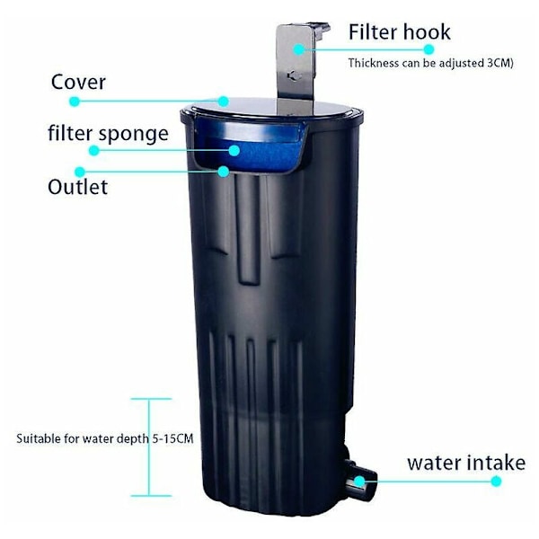 Akvarium Skilpadde Lavt Vann Filter Pumper Akvarium Foss Vannsirkulasjon,