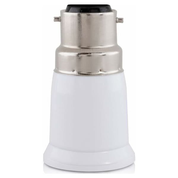 4x Sokkeladapter - B22 til E27 Sokkelkonverter - Bajonetsokkellampeholderadapter til LED Halogenlampe