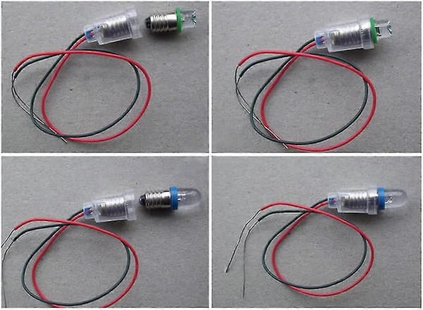 10 stk E10 Lampefotbase LED-montering Skrue Små Lyspærer Holder Lysuttak Med Trådhette For Eksperimentkrets Hjem Te