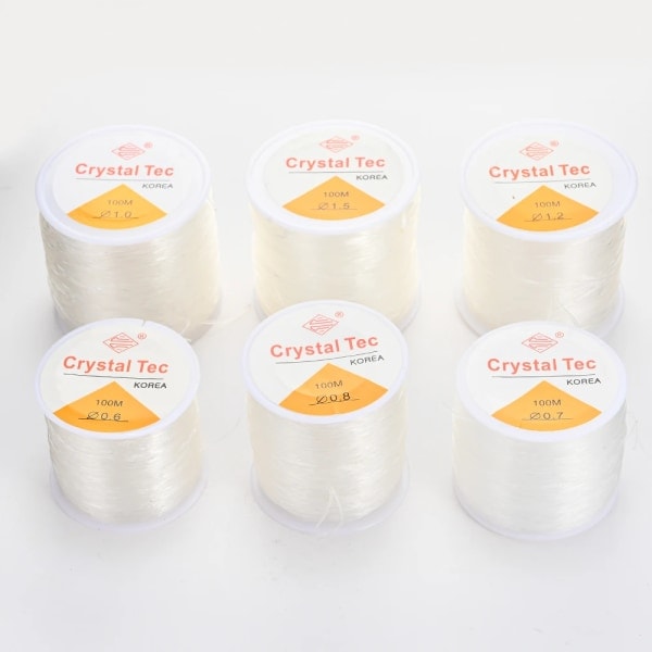 0,5-1,5 mm Elastisk Snøre Transparent Elastisk Tråd til Smykkefremstilling DIY Armbånd Halskæde Perletilbehør 0.6MMx100M 1 Rulle