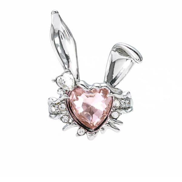Kaninring Søt Rosa Rhinestone Dame Bursdagsgave