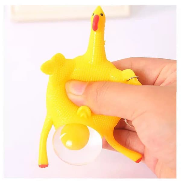 2-pakning 9 cm Roliga Squishy Leker Kylling og Egg Stressavlastning