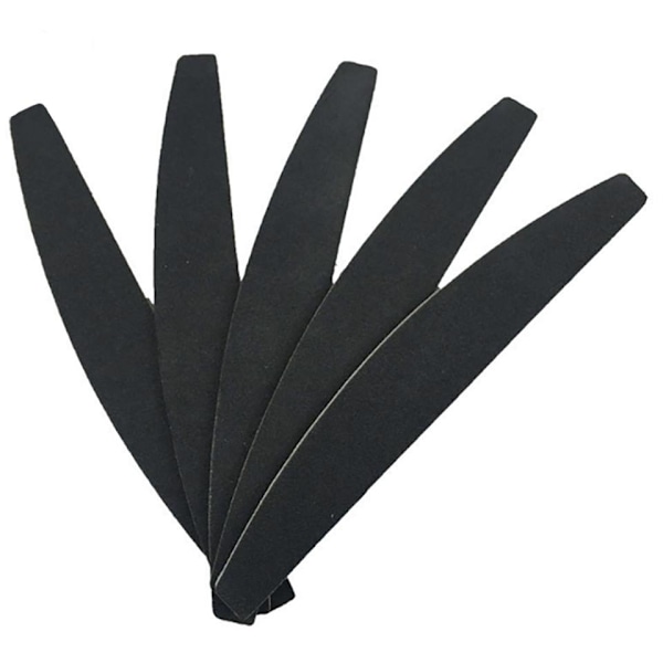 3 st Halvmåne svart - 100/180 - Nagelfil Svart Black