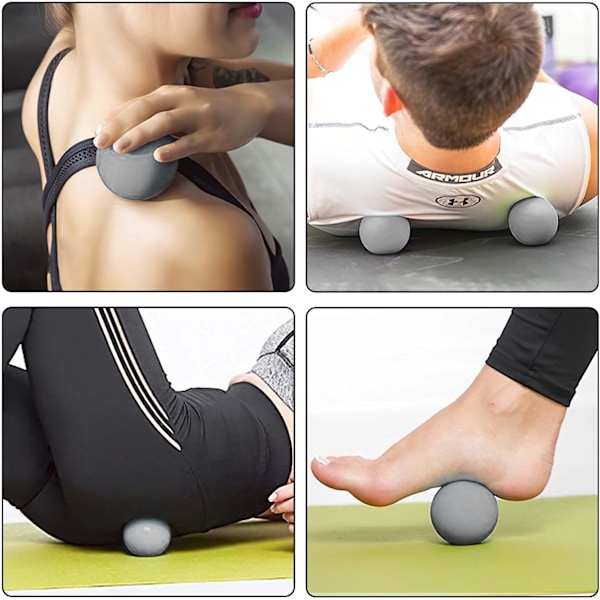 (Arbejdsdags-kampagne!) Massage Hockeybold til Myofascial Afslapning, Fødder, Ryg, Triggerpunktsterapi Bold, Muskelknuder, Yoga Grey