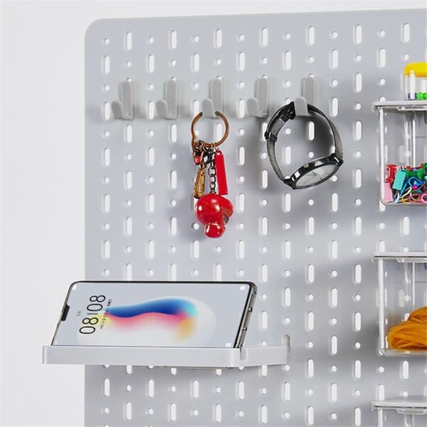 24 stk J-formede Pegboard-kroker Verktøyorganisator Tilbehør, Hvit