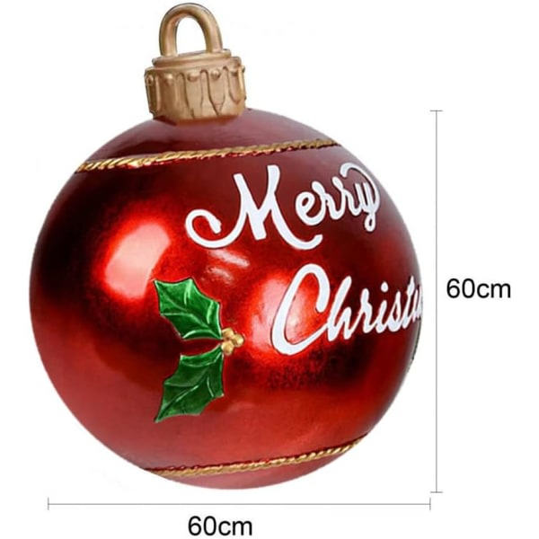 PVC oppustelig julekugle, store juletræskugler, stor 60 cm